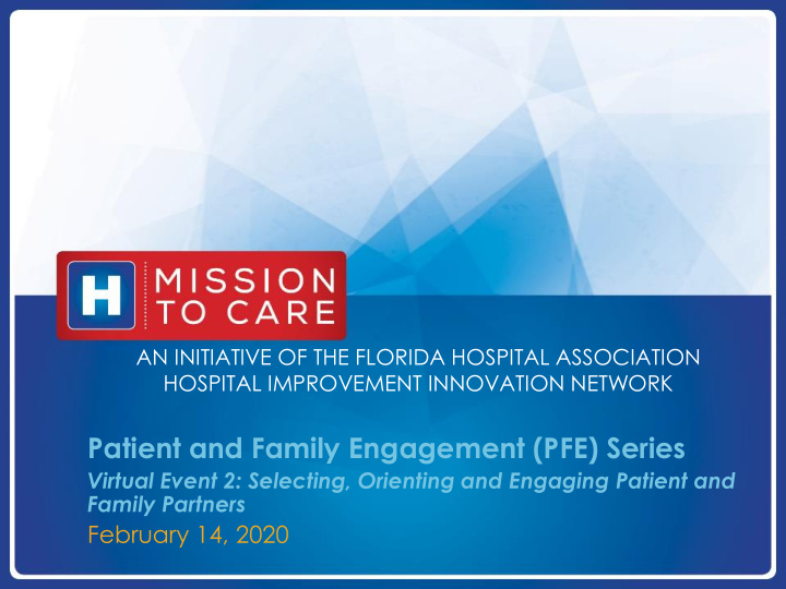 patient and family engagement pfe series