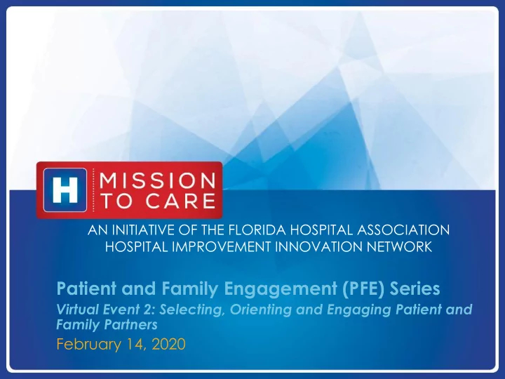 patient and family engagement pfe series