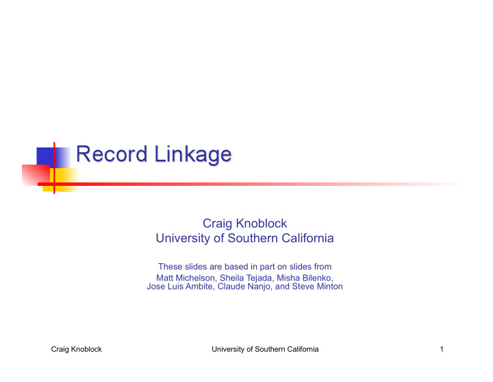 craig knoblock university of southern california