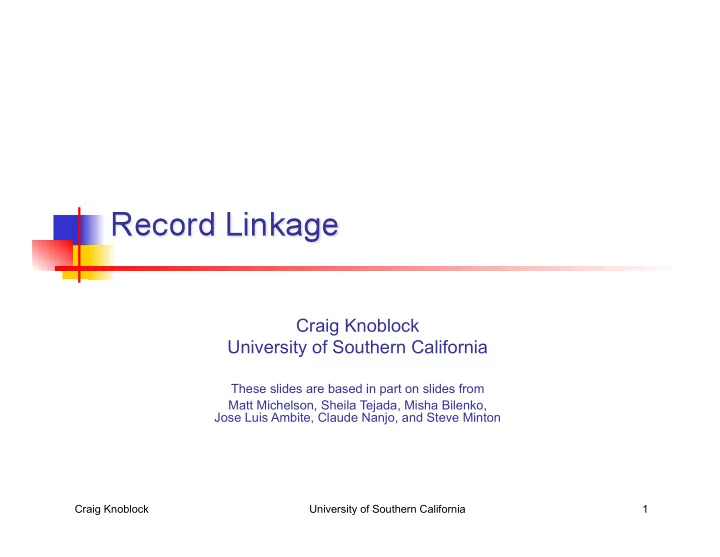 craig knoblock university of southern california