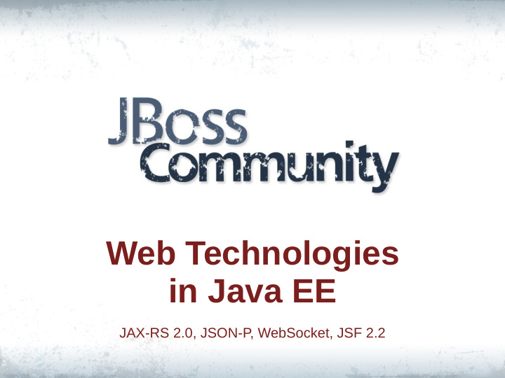 web technologies in java ee