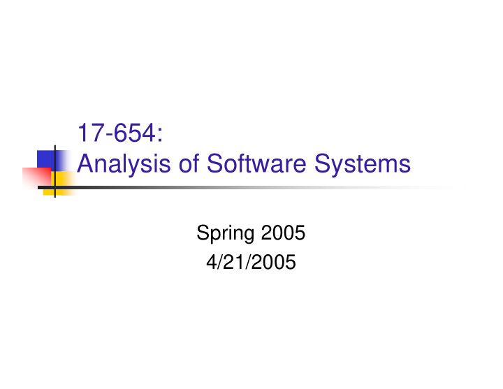 17 654 analysis of software systems