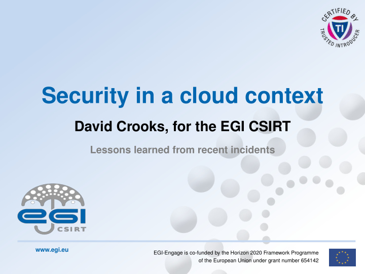 security in a cloud context