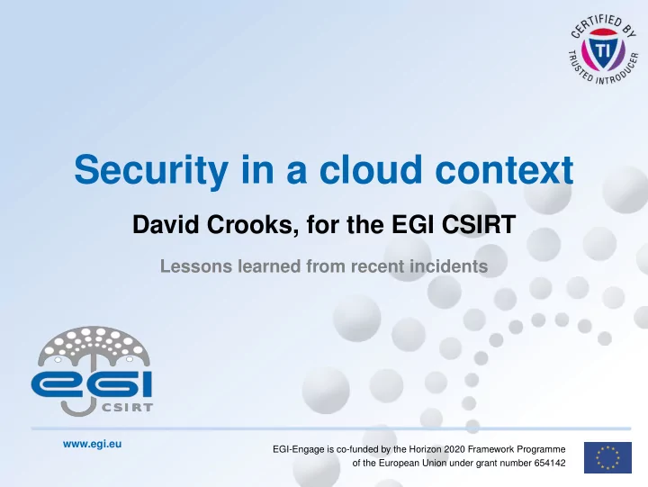 security in a cloud context