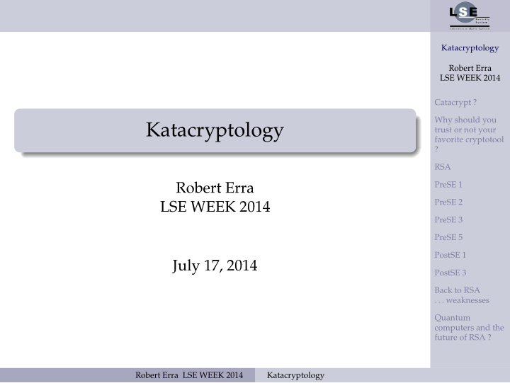 katacryptology
