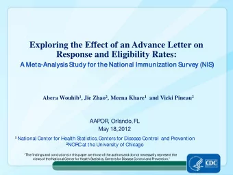 Exploring the Effect of an Advance Letter on Response and Eligibility Rates:  A M  Met  eta-Ana