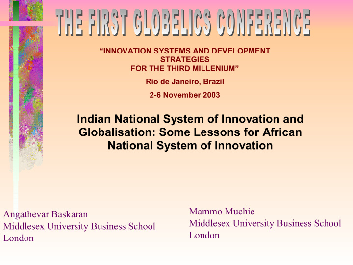 indian national system of innovation and globalisation