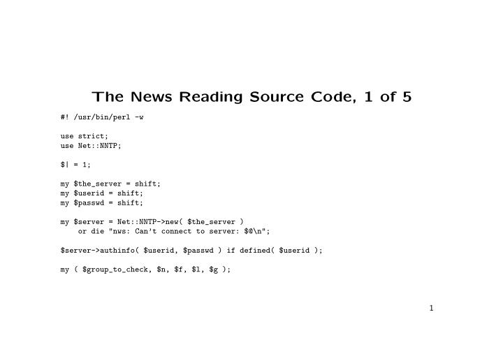 the news reading source code 1 of 5