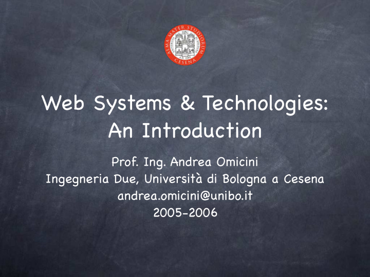 web systems technologies an introduction