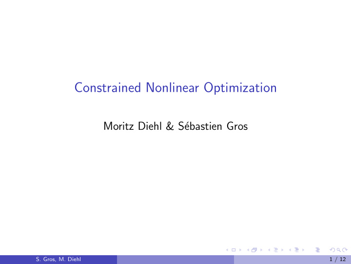 constrained nonlinear optimization