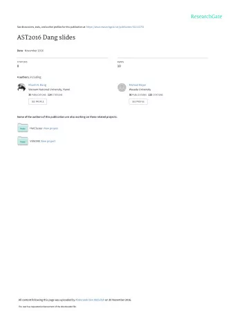 AST2016 Dang slides Data  November 2016  CITATIONS  READS  0  10 4 authors , including:  Khanh N.