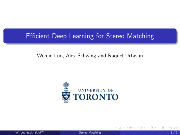 efficient deep learning for stereo matching