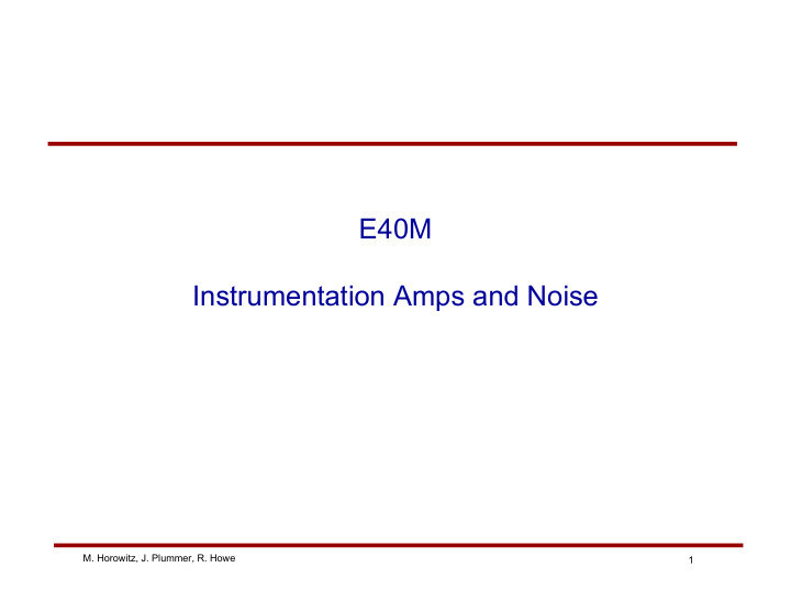 e40m instrumentation amps and noise