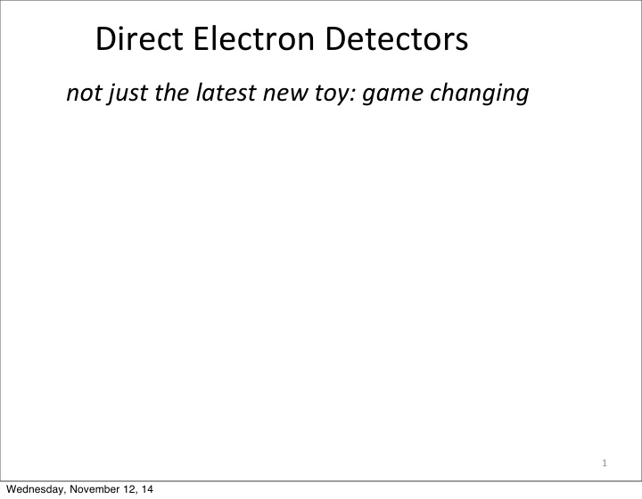 direct electron detectors