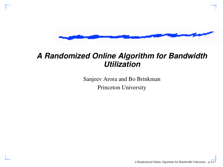 a randomized online algorithm for bandwidth utilization