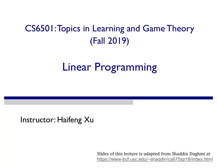 linear programming