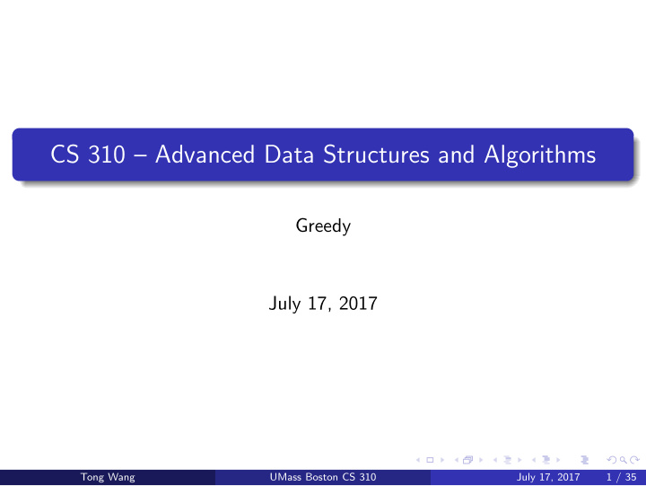 cs 310 advanced data structures and algorithms