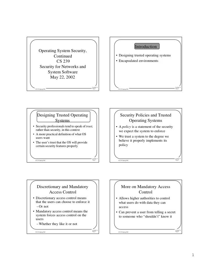 introduction operating system security