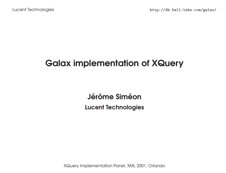 galax implementation of xquery