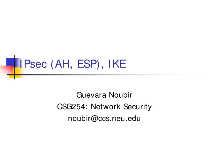 ipsec ah esp ike