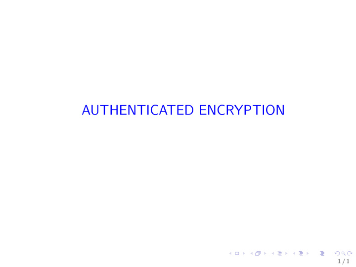 authenticated encryption