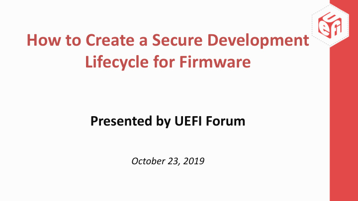 lifecycle for firmware