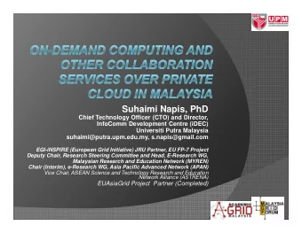 Suhaimi Napis, PhD  Chief Technology Officer (CTO) and Director,  Chief Technology Officer (CTO)