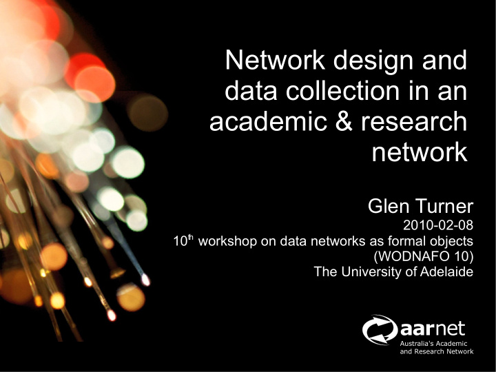 network design and data collection in an academic
