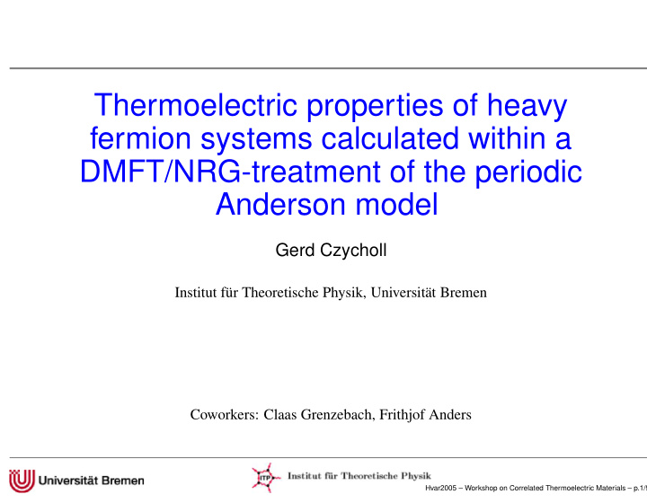 thermoelectric properties of heavy fermion systems