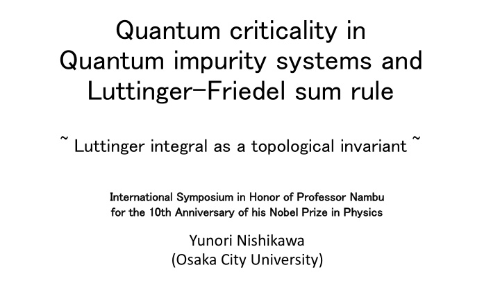 quantum impurity systems and