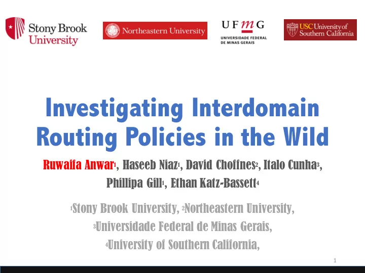 investigating interdomain routing policies in the wild