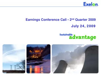 Earnings Conference Call  2 nd Quarter 2009  July 24, 2009  July 24, 2009  Forward-Looking