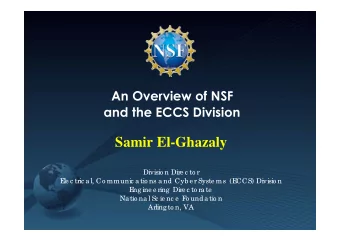 Samir El-Ghazaly  Divisio n Dire c to r  E  le c tric a l, Co mmunic a tio ns a nd Cyb e r Syste ms