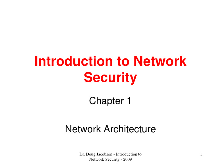 introduction to network security