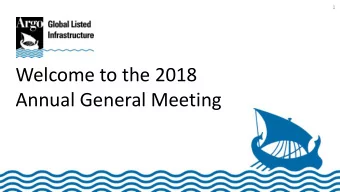Annual General Meeting  2  Disclaimer This presentation has been prepared by Argo Service Company