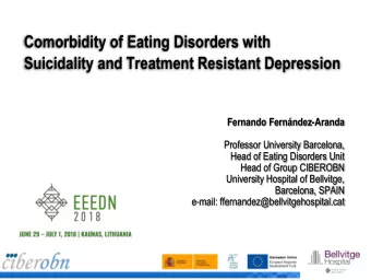 Comorbidity of Eating Disorders with  Suicidality and Treatment Resistant Depression Fernando
