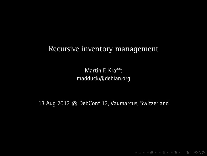 recursive inventory management