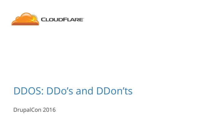 ddos ddo s and ddon ts