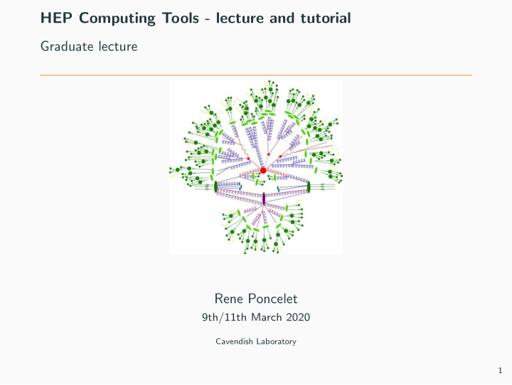 hep computing tools lecture and tutorial