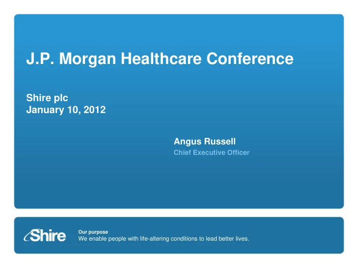 j p morgan healthcare conference
