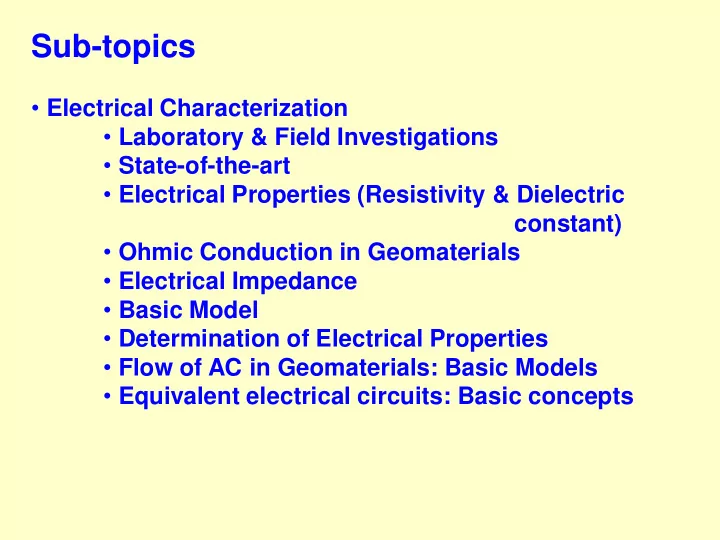 sub topics