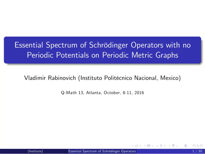 essential spectrum of schr dinger operators with no