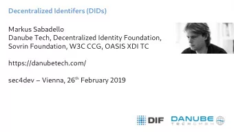 D  e  c  e  n  t  r  a  l  i  z  e  d  I  d  e  n  t  i  f  e  r  s  (  D  I  D  s  )  Ma  r  k  u