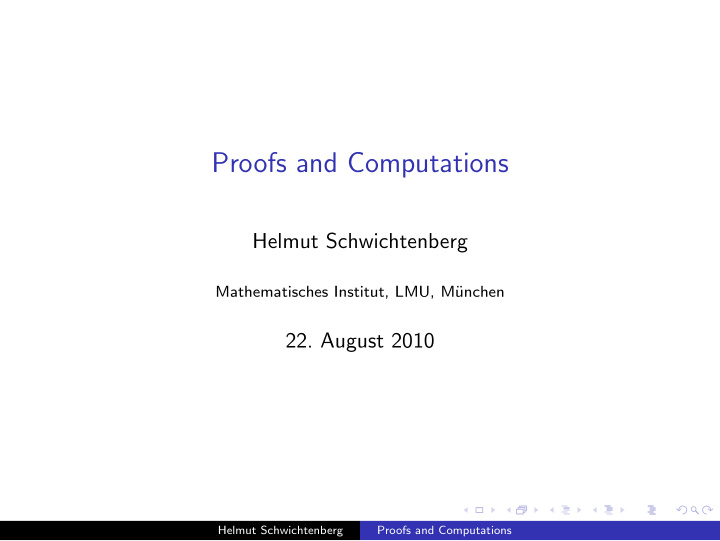 proofs and computations