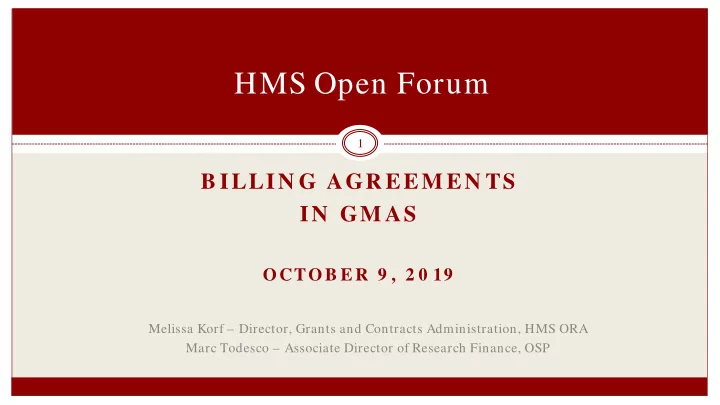 hms open forum
