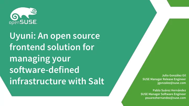 uyuni an open source frontend solution for managing your