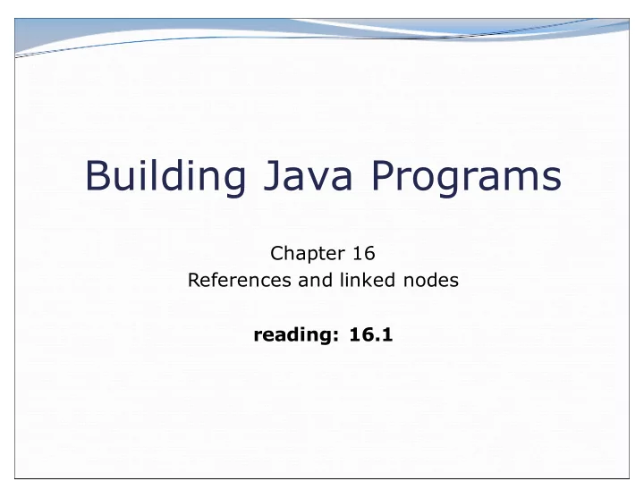 building java programs