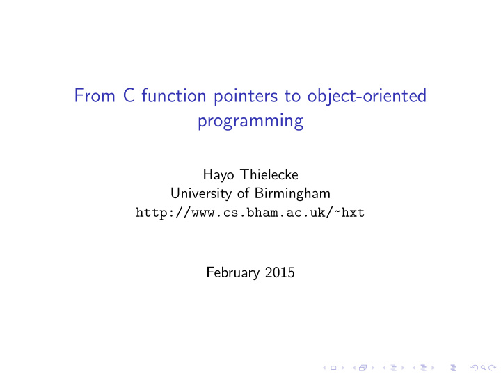 from c function pointers to object oriented programming