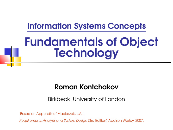 fundamentals of object technology