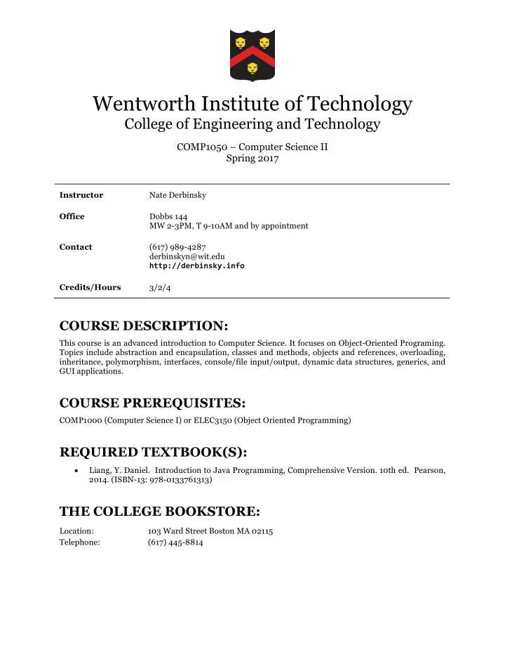 wentworth institute of technology